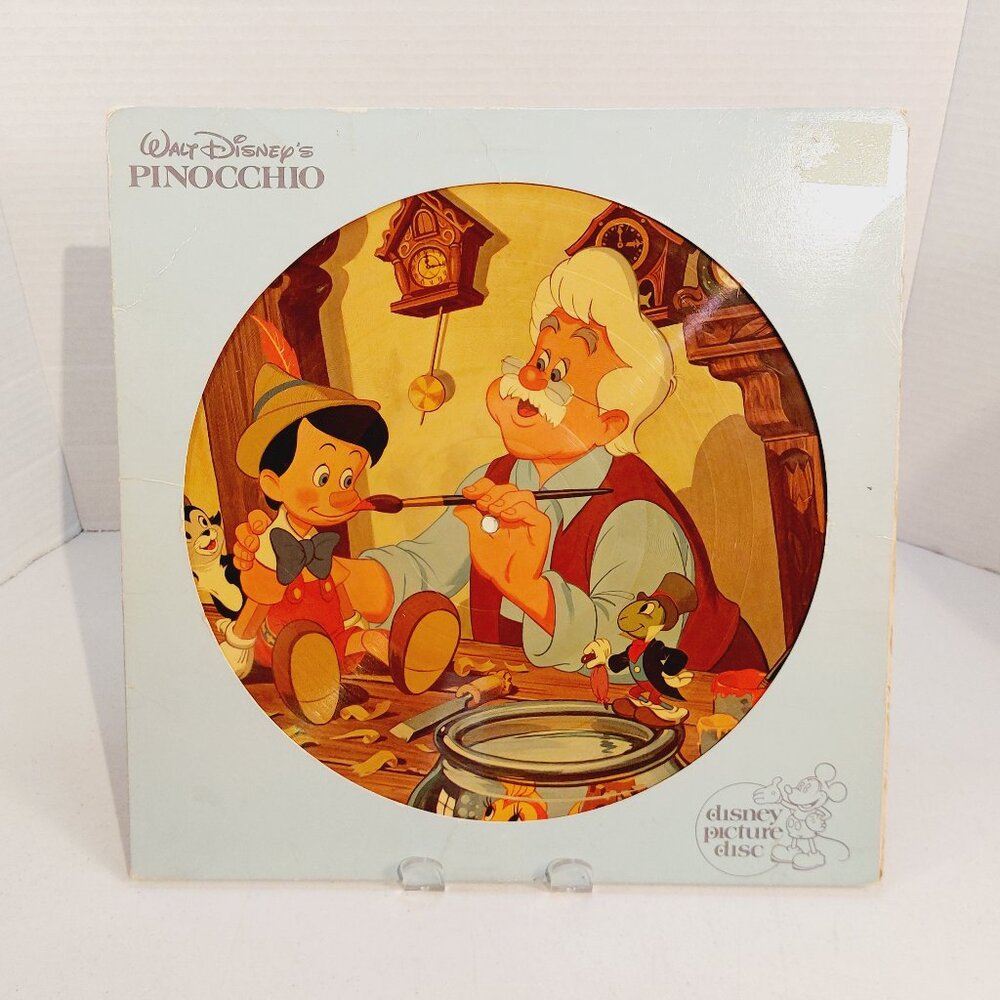 Vintage 1980 Walt Disney Picture Disc Pinocchio Record Vinyl LP